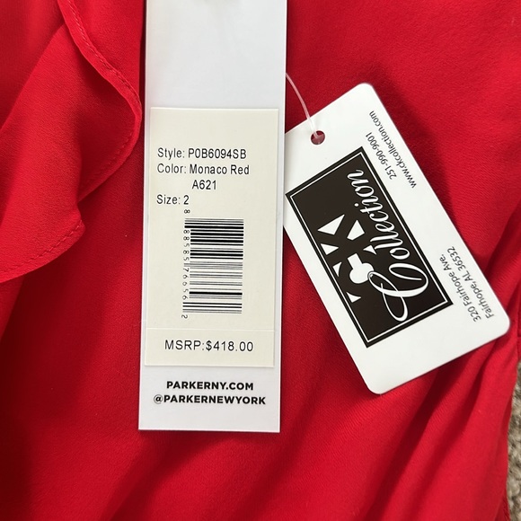 Parker Monaco red midi dress size 2 - Picture 3 of 4